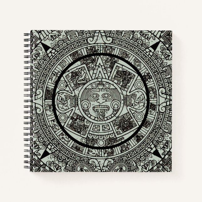 Mexican Aztec Sun Stone Mayan Calendar 1 Notebook (Front)