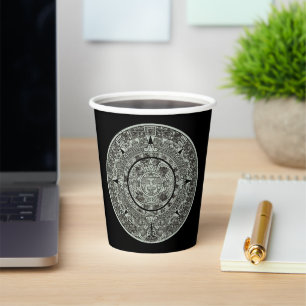 Mexican Aztec Sun Stone Mayan Calendar 1 Paper Cups
