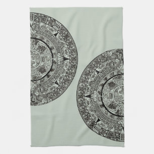 Mexican Aztec Sun Stone Mayan Calendar 1 Tea Towel