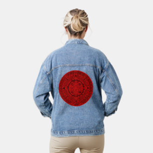 Mexican Aztec Sun Stone Mayan Calendar 2 Denim Jacket