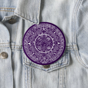 Mexican Aztec Sun Stone Mayan Calendar 3 10 Cm Round Badge