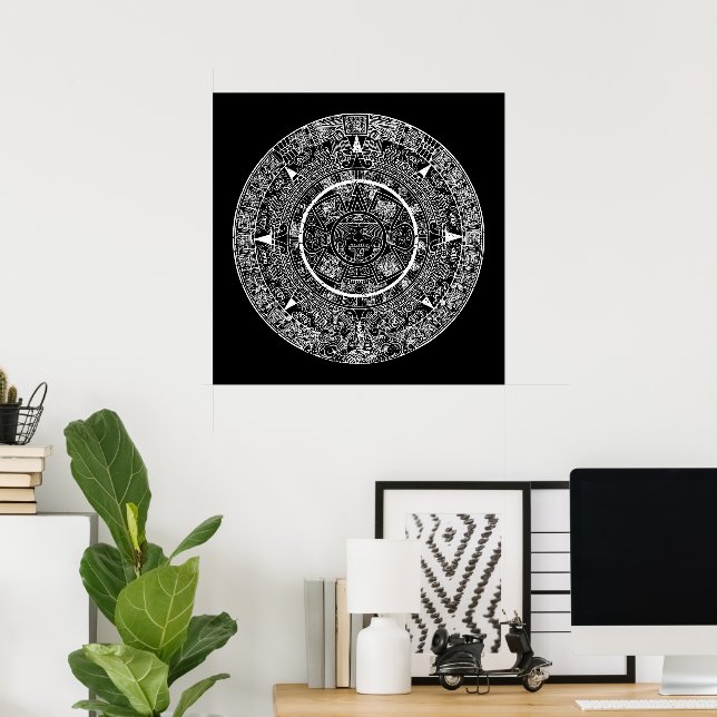 Mexican Aztec Sun Stone Mayan Calendar 3 Poster (Home Office)