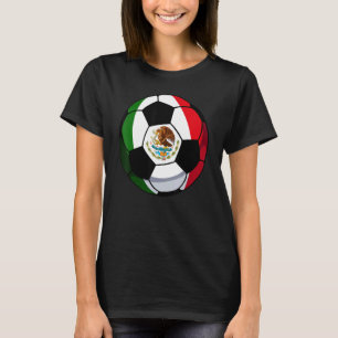 Mexican Ball Flag Patriotic Football Proud Nostalg T-Shirt