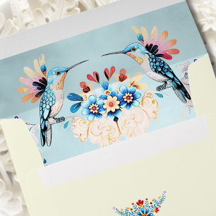 Mexican Baroque Hummingbird Floral Envelope