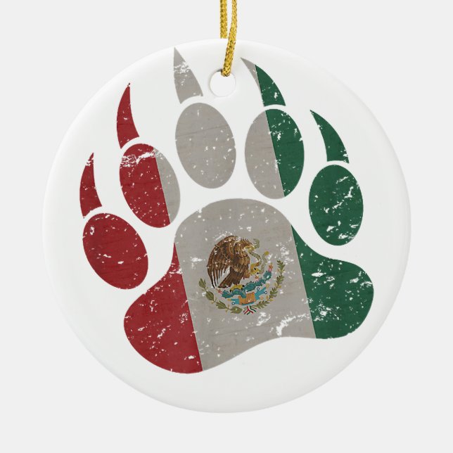 Mexican Bear Paw - Gay Bear  Ceramic Tree Decoration (Front)