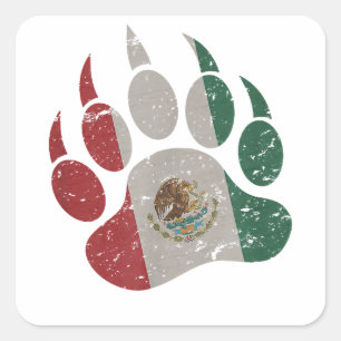 Mexican Bear Paw - Gay Bear Square Sticker