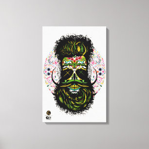 Mexican bearded skulls skulls head canvas print