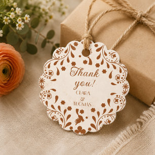 Mexican Beige Terracotta Wedding Thank You  Favour Tags