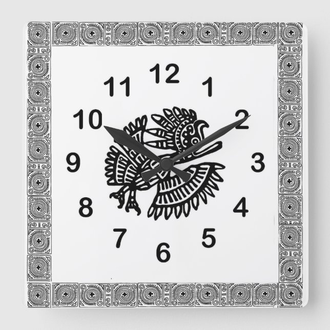 Mexican Bird Motif Wall Clock (Front)