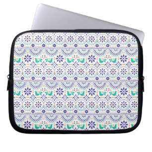 Mexican Bird Tile Folk Art Pattern Laptop Sleeve