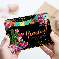 Mexican Black Colourful Fiesta Floral Birthday