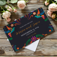 Mexican Black Colourful Floral Nuestra Boda Weddin