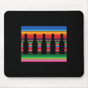 Mexican Blanket Beer T Shirt Serape Funny Beer Shi Mouse Pad