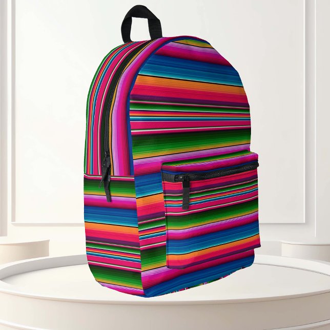 Mexican Blanket Fiesta Stripes Colourful Sarape Printed Backpack (Creator Uploaded)