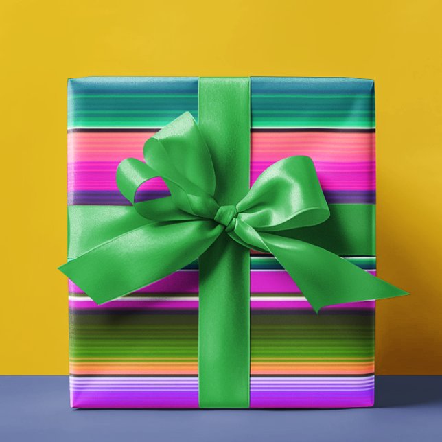 Mexican Blanket Fiesta Stripes Colourful Sarape Wrapping Paper (Creator Uploaded)