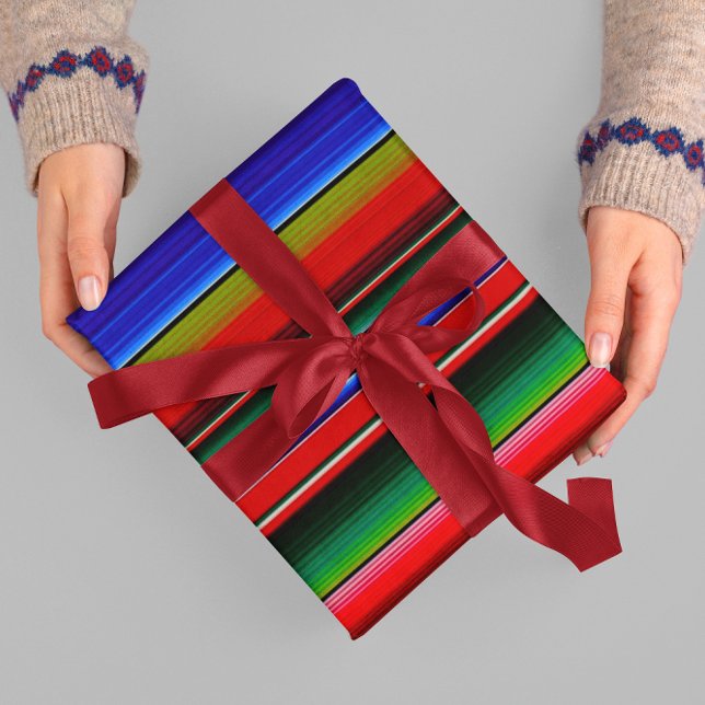 Mexican Blanket Fiesta Stripes Colourful Sarape Wrapping Paper (Creator Uploaded)