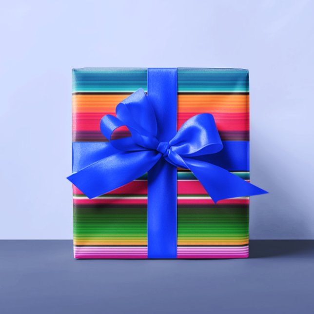 Mexican Blanket Fiesta Stripes Colourful Sarape Wrapping Paper (Creator Uploaded)