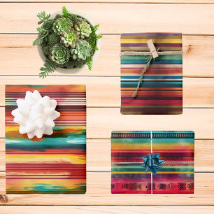 Mexican Blanket Watercolor serape  Wrapping Paper Sheet