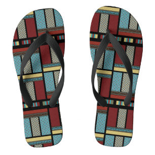 Mexican Block Stripe Pattern 1 Jandals