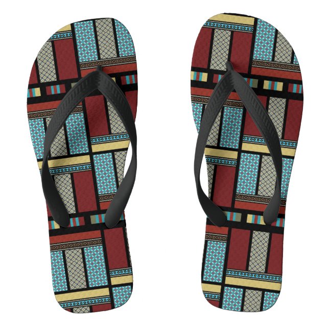 Mexican Block Stripe Pattern 1 Jandals (Footbed)