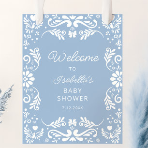 Mexican Blue Baby Shower Welcome Poster
