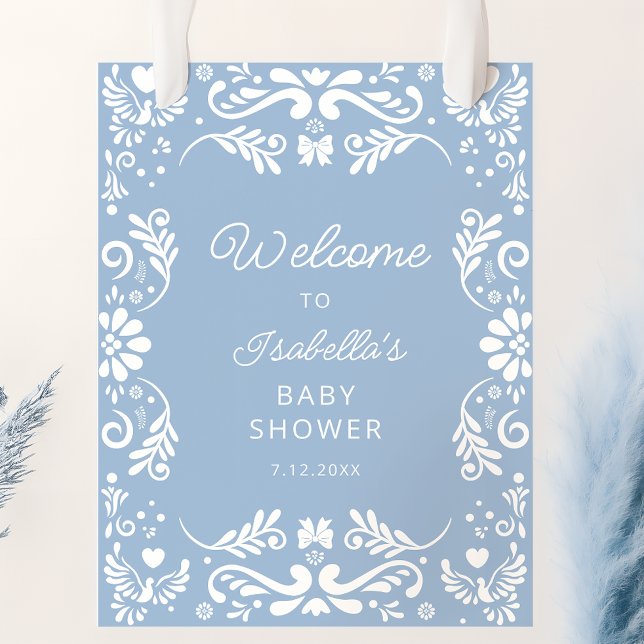 Mexican Blue Baby Shower Welcome Poster (Creator Uploaded)