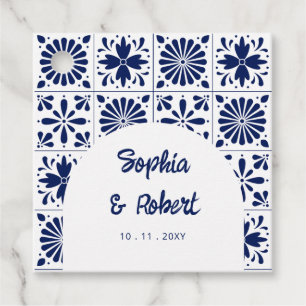Mexican Blue Talavera Tiles Wedding Favour Tags