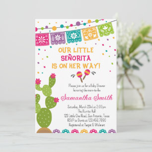 Mexican Boho Fiesta Baby Shower Invitation