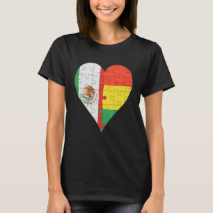 Mexican Bolivian Flag Heart T-Shirt