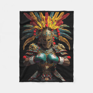 Mexican Boxing Aztec Warrior Power Fleece Blanket