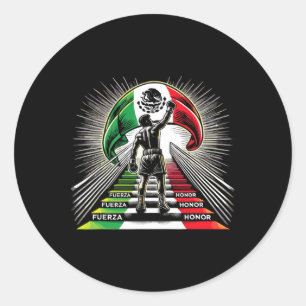 Mexican Boxing Fuerza Honour Spirit  Classic Round Sticker