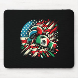 Mexican Boxing Gloves American Flag Fusion  Mouse Pad