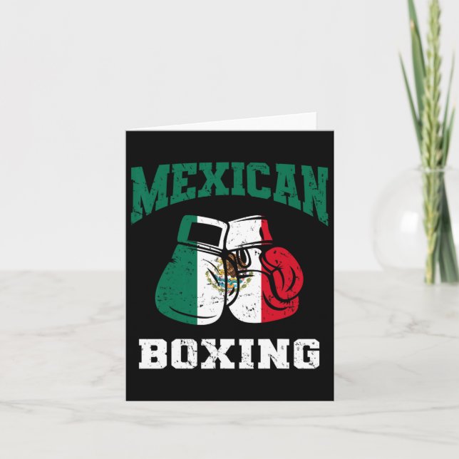 Mexican Boxing Gloves Mexico Pride Patriotic Mens  Card (Front)
