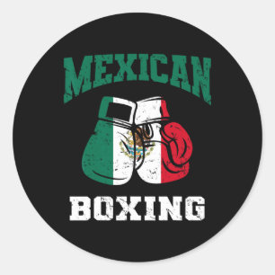 Mexican Boxing Gloves Mexico Pride Patriotic Mens Classic Round Sticker