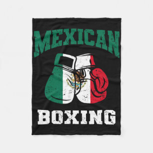 Mexican Boxing Gloves Mexico Pride Patriotic Mens  Fleece Blanket