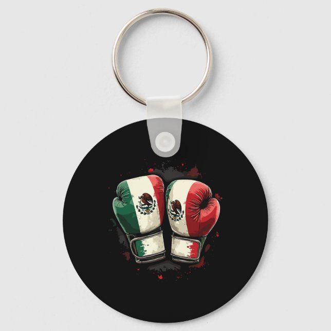 Mexican Boxing Gloves Pride And Patriotism  Key Ring (Front)
