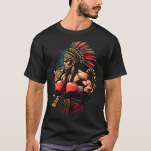 Mexican Boxing Inca Warrior With Jaguar Spirit  T-Shirt