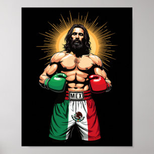 Mexican Boxing Jesus Christ Mex Boxing Shorts Poster