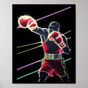 Mexican Boxing Neon Poster