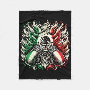Mexican Boxing Pion Gloves Design Art Fleece Blanket