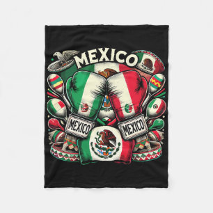 Mexican Boxing Pride Gloves Sports Design 1 Fleece Blanket