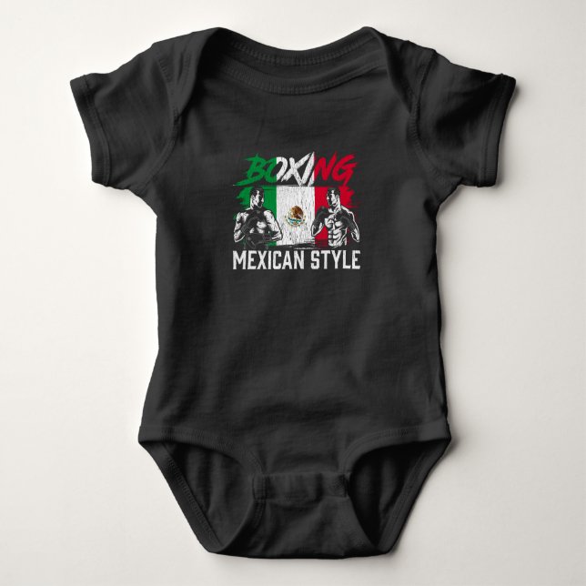 Mexican Boxing Sports Fight Coach Boxer Fighter Baby Bodysuit (Front)
