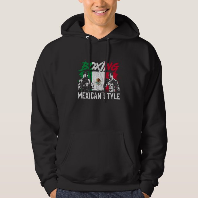 Mexican Boxing Sports Fight Coach Boxer Fighter Hoodie (Front)