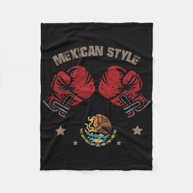 Mexican Boxing Style Mexico Flag Mexico Boxing Sty Fleece Blanket (Front)
