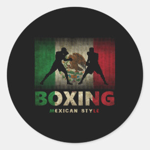 Mexican Boxing Vintage Mexico Flag Mexican Boxing Classic Round Sticker