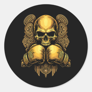 Mexican Boxing Warrior Classic Round Sticker