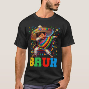 Mexican Boy Dabbing Bruh Poncho Cinco De Mayo Men T-Shirt