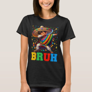 Mexican Boy Dabbing Bruh Poncho Cinco De Mayo Men T-Shirt