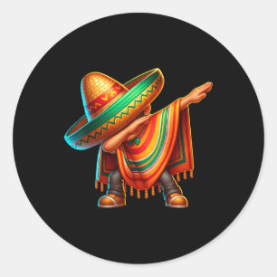 Mexican Boy Dabbing Poncho Cinco De Mayo 1 Classic Round Sticker