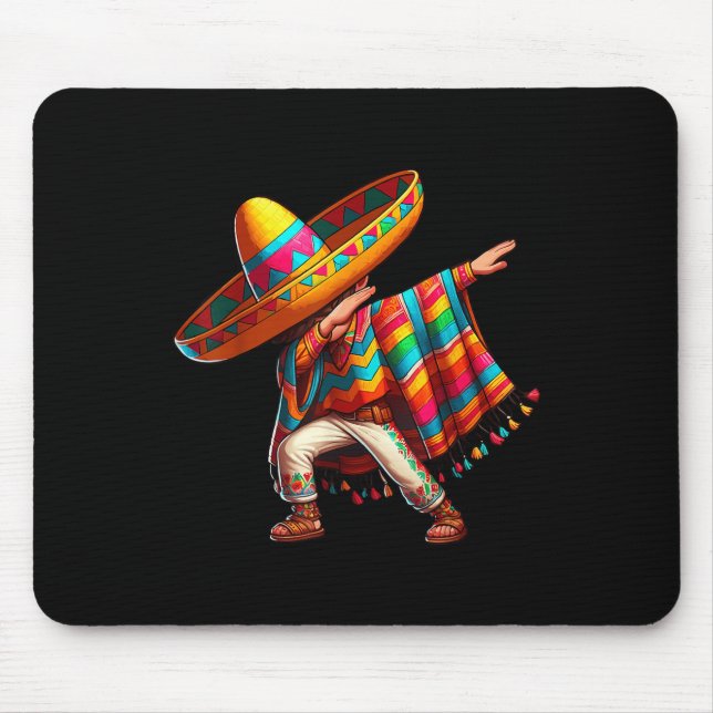 Mexican Boy Dabbing Poncho Cinco De Mayo _1  Mouse Pad (Front)